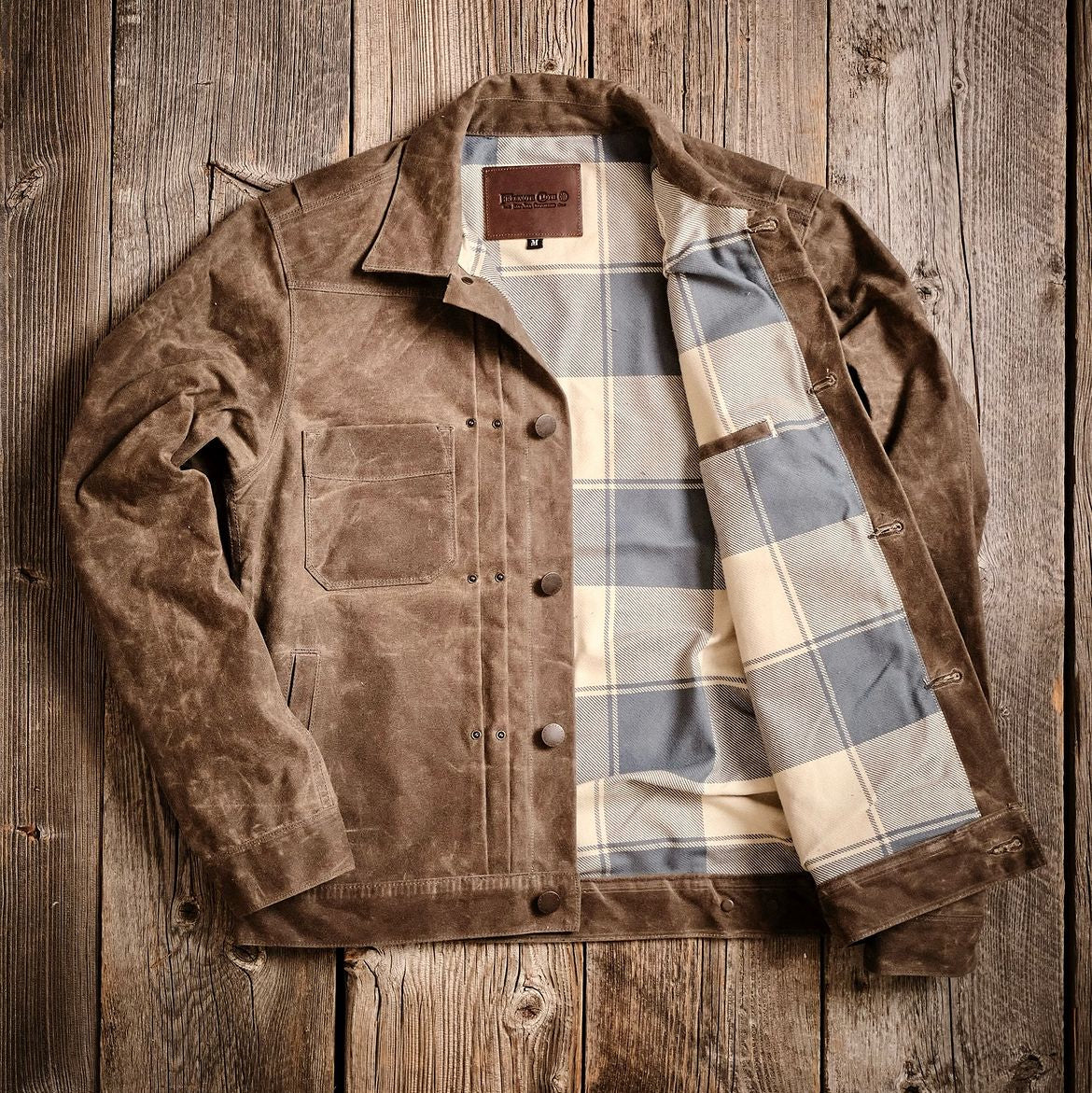 Riders Jacket Waxed Canvas Oak Buffalo