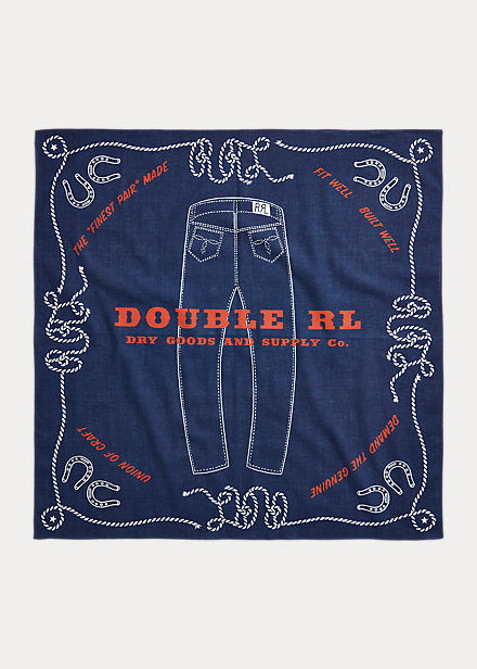 RRL Indigo Jean-Print Cotton Bandanna