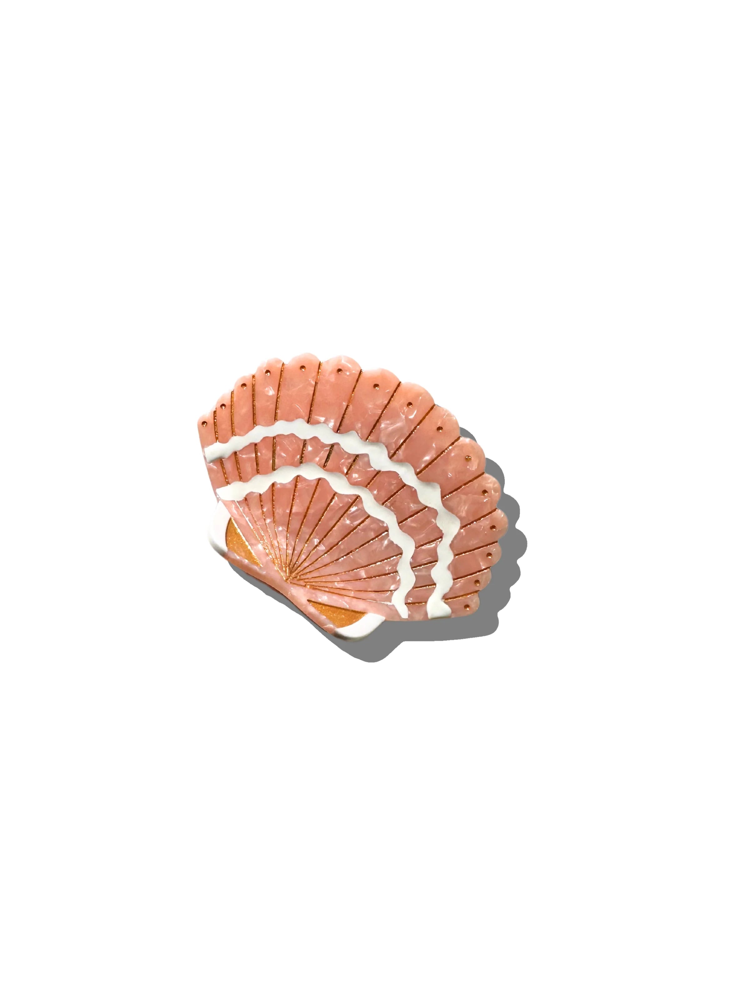 Hand-Painted Seashell Claw Hair Clip | Eco-Friendly Pink