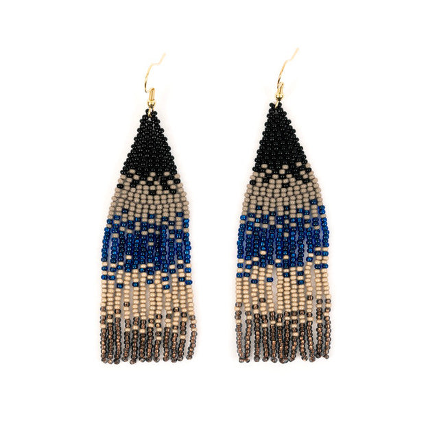 Ombre Fringe Earrings - Midnight