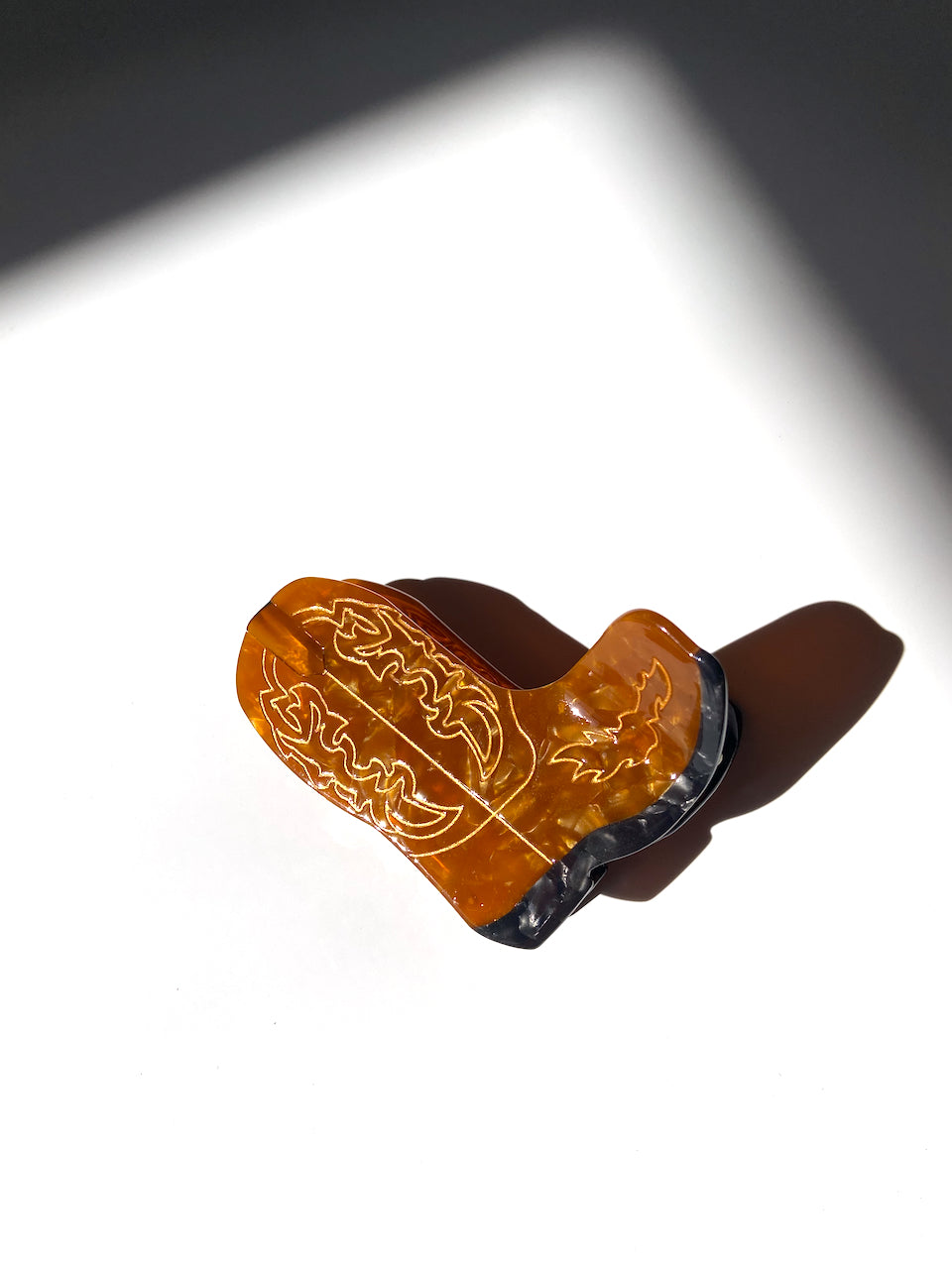 Hand-painted Cowboy Boot Claw Hair Clip | Eco-Friendly - Brown