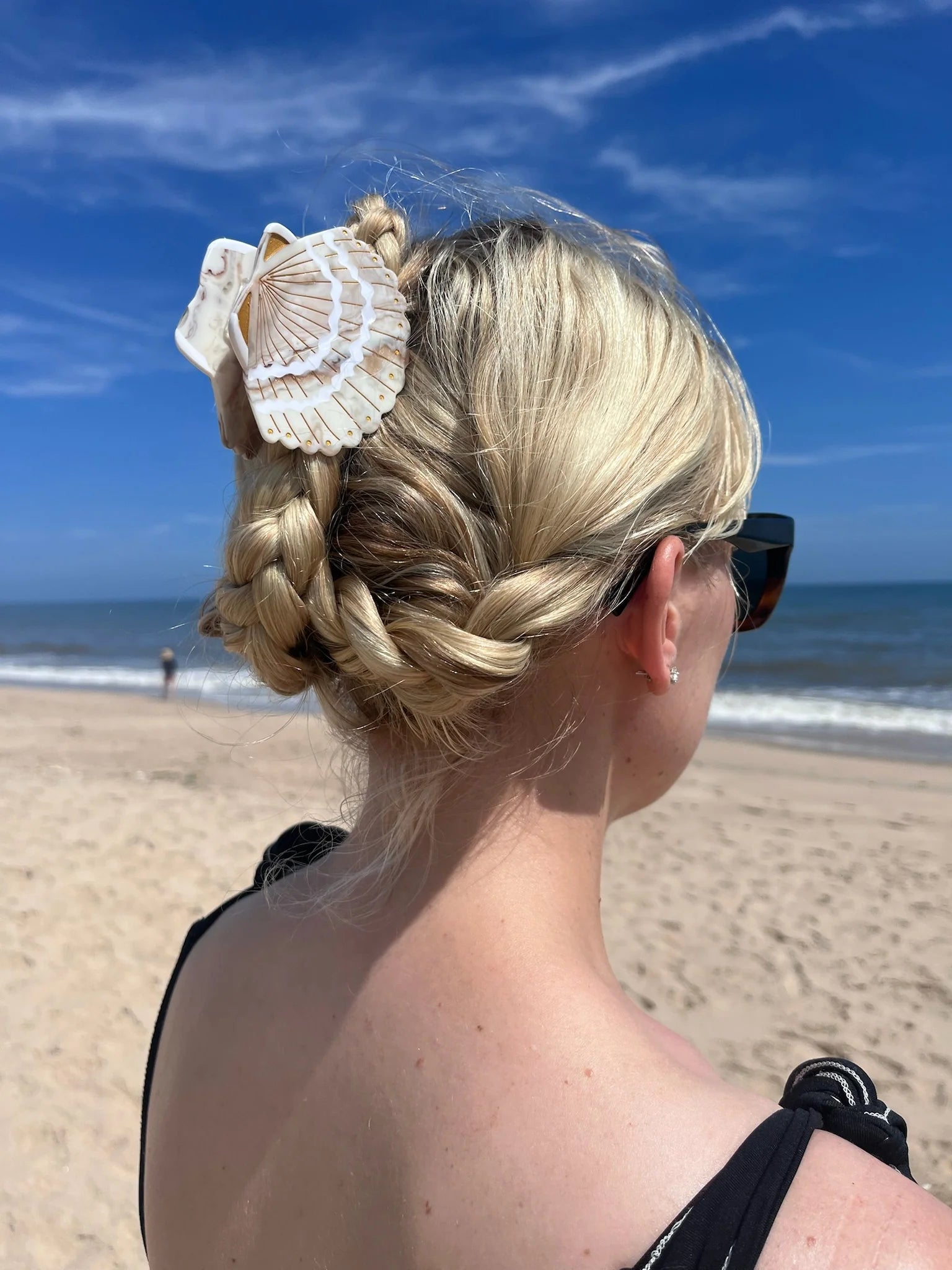 Hand-Painted Seashell Claw Hair Clip | Eco-Friendly Pink