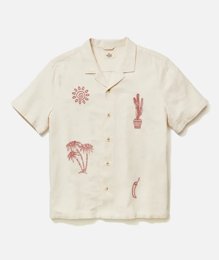 Stretch Selvage Embroidered Resort Shirt