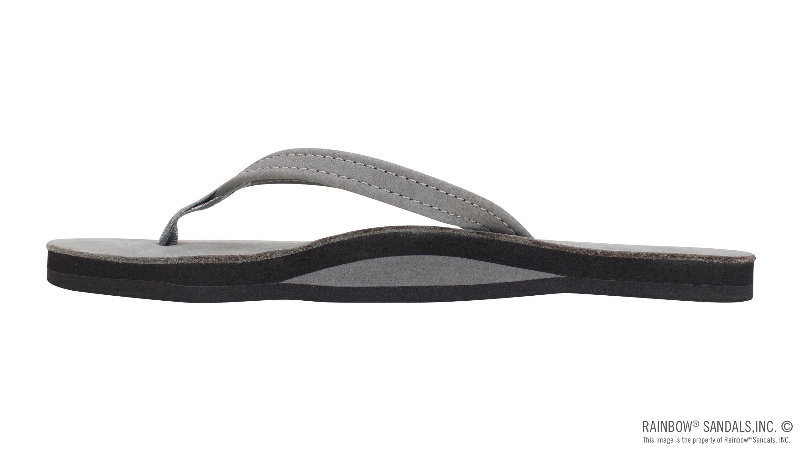 Single Layer Premier Leather with Arch Support and a 1/2" Narrow Strap - Grey