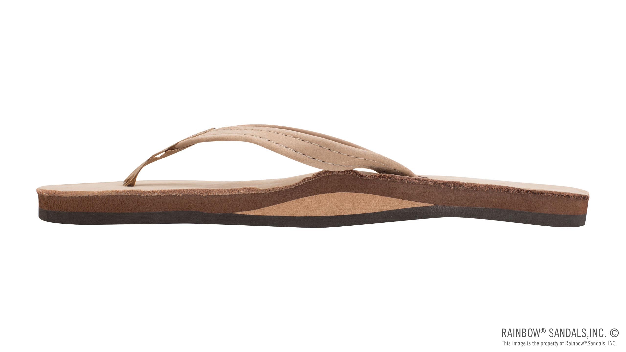 Single layer premier leather with arch support and a narrow strap on sale