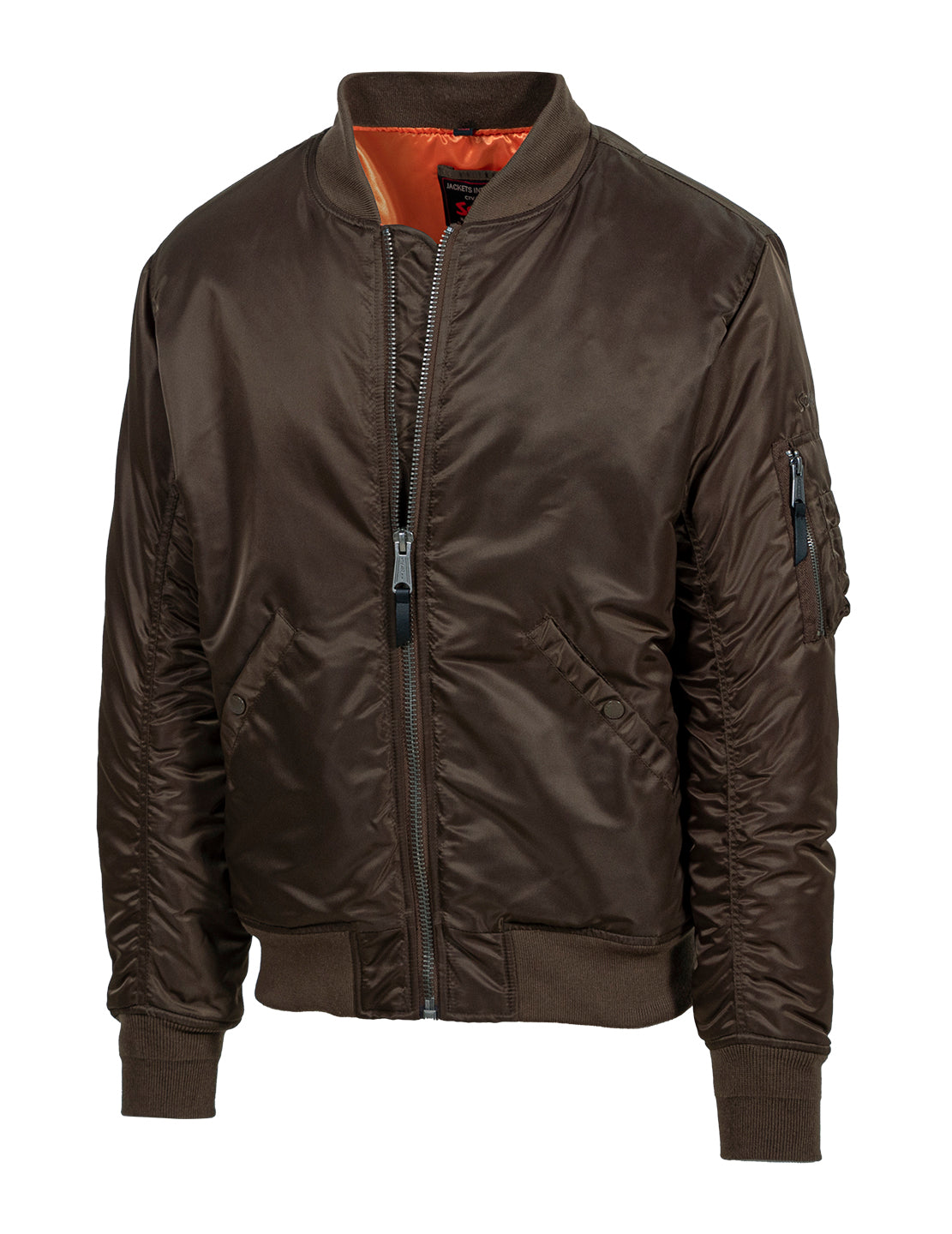 Men s Nylon Flight Jacket Brown