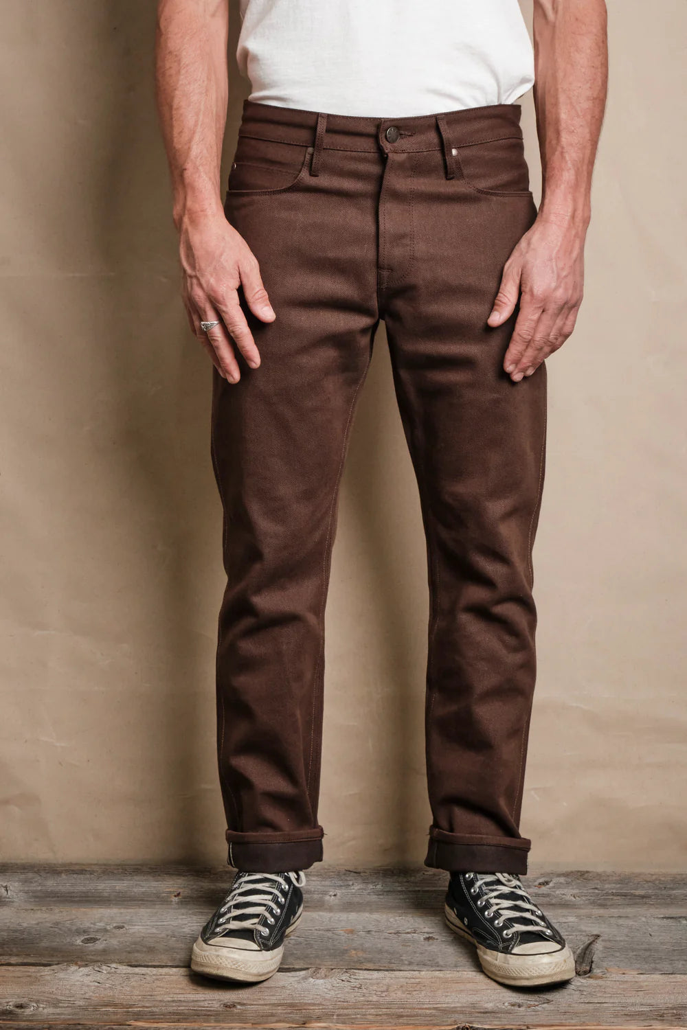 RIOS 15 OUNCE DARK BROWN DENIM