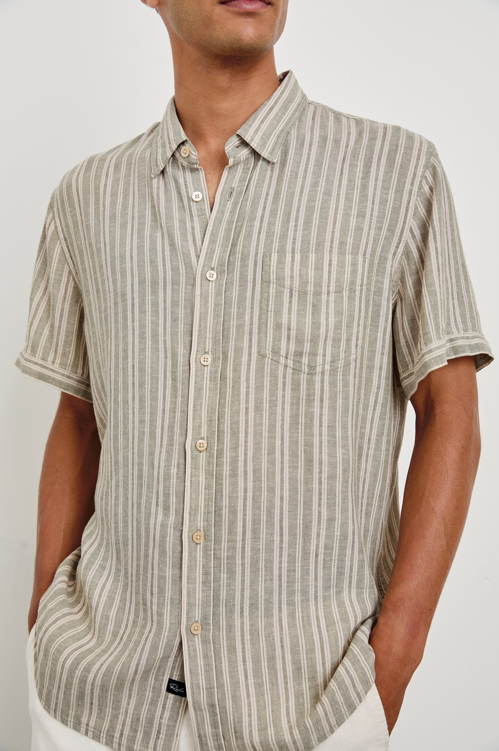 Carson Shirt - Almond Mauve Stripe