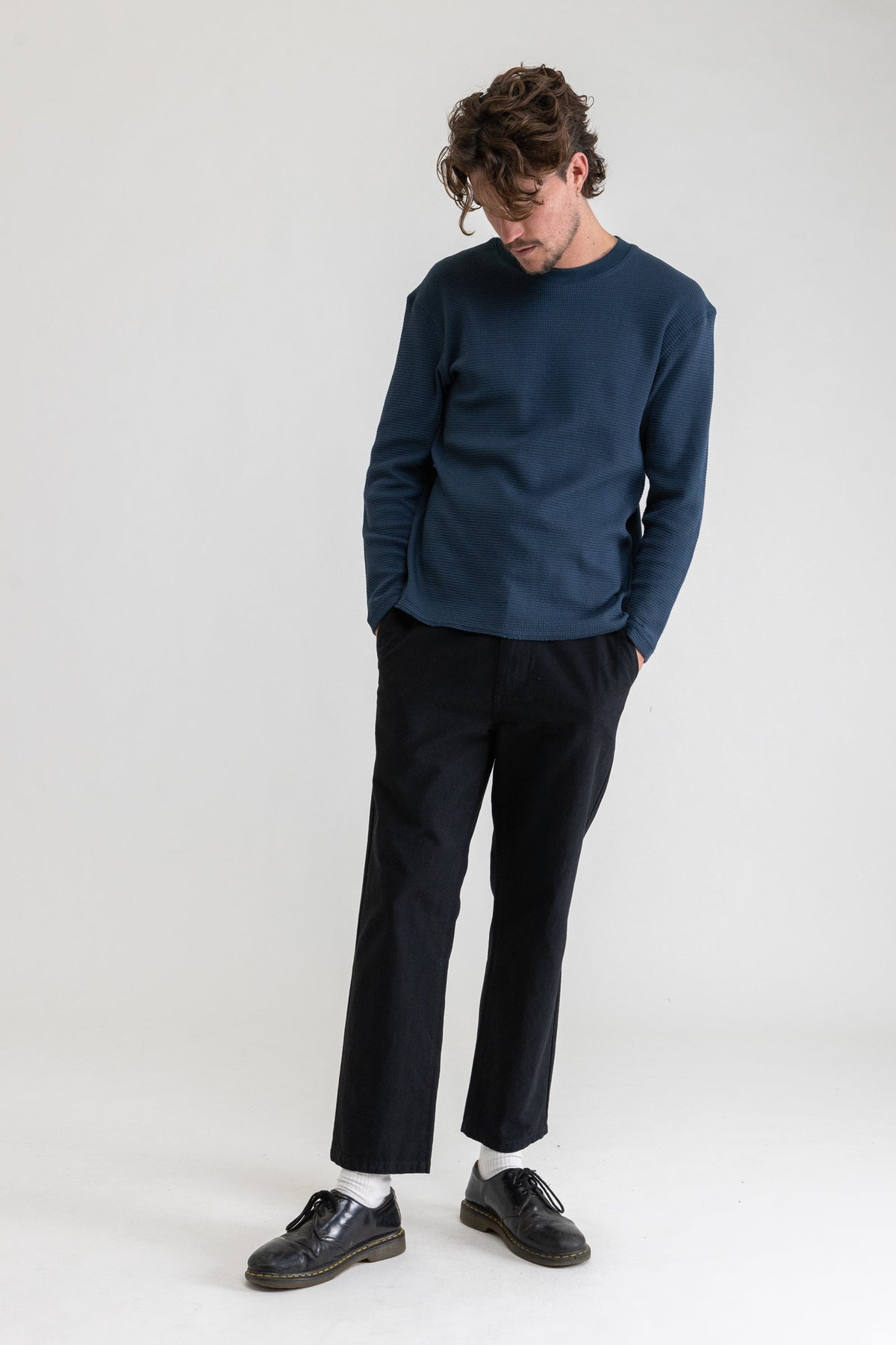 Classic Waffle Knit - Worn Navy