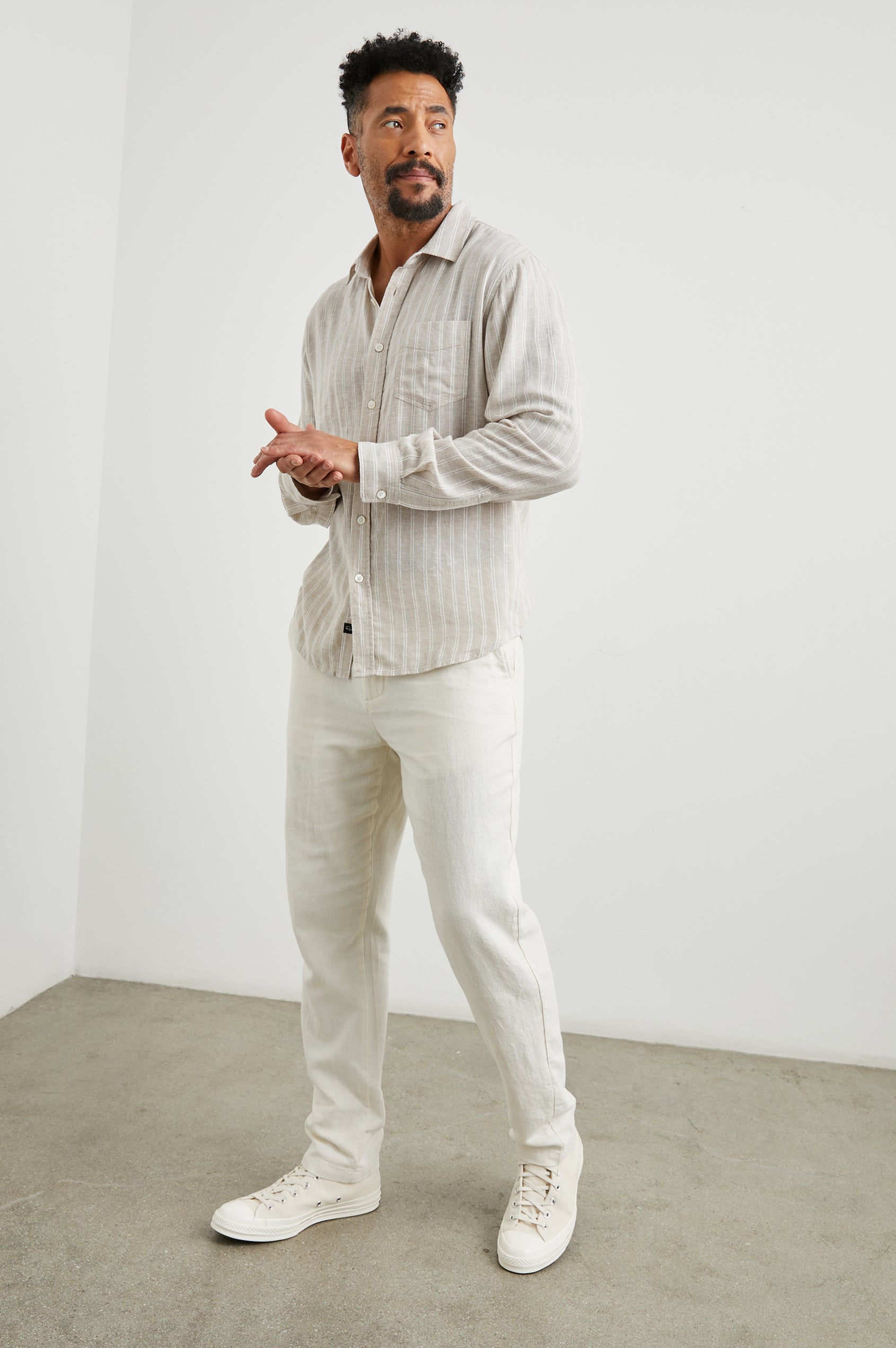 Connor - Ghurka White Pinstripe