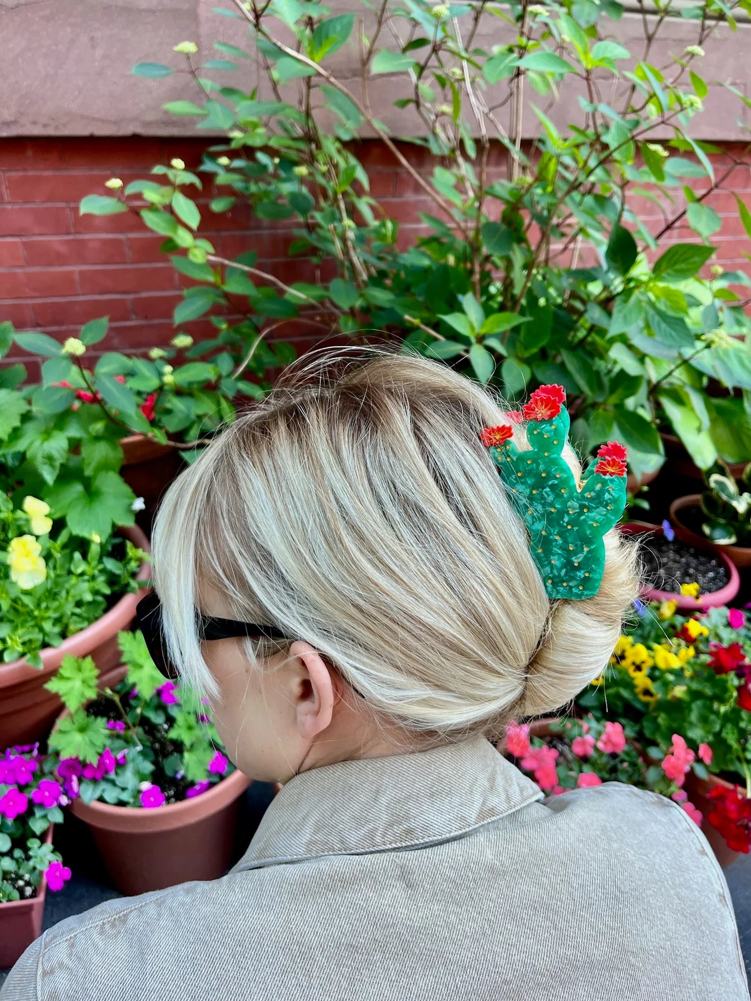 Hand-Painted Prickly Pear Cactus Claw Hair Clip | Eco-Friendly