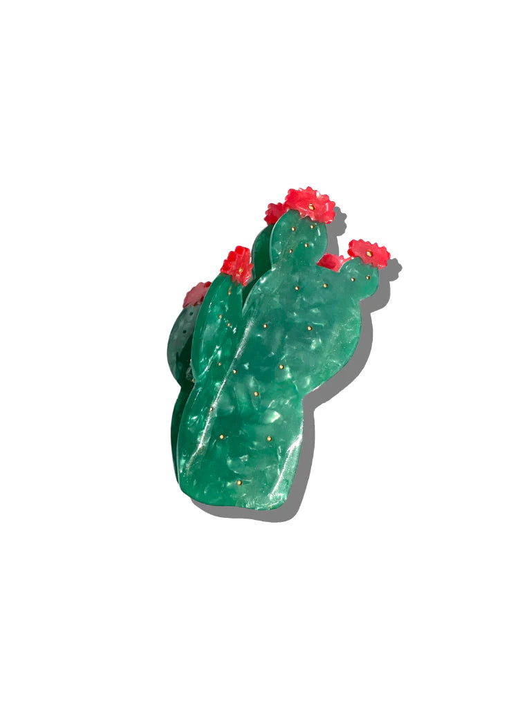 Hand-Painted Prickly Pear Cactus Claw Hair Clip | Eco-Friendly