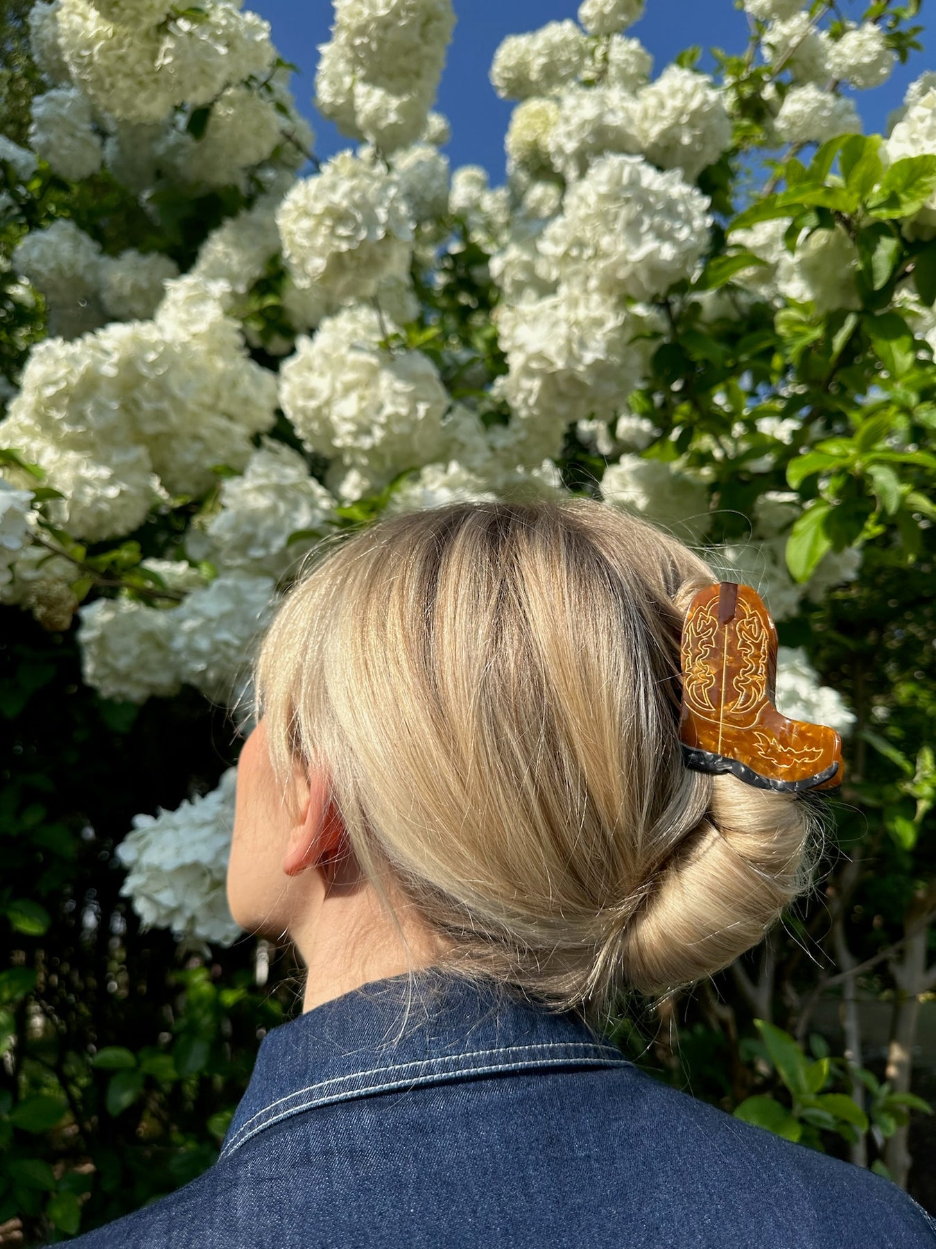 Hand-painted Cowboy Boot Claw Hair Clip | Eco-Friendly - Brown