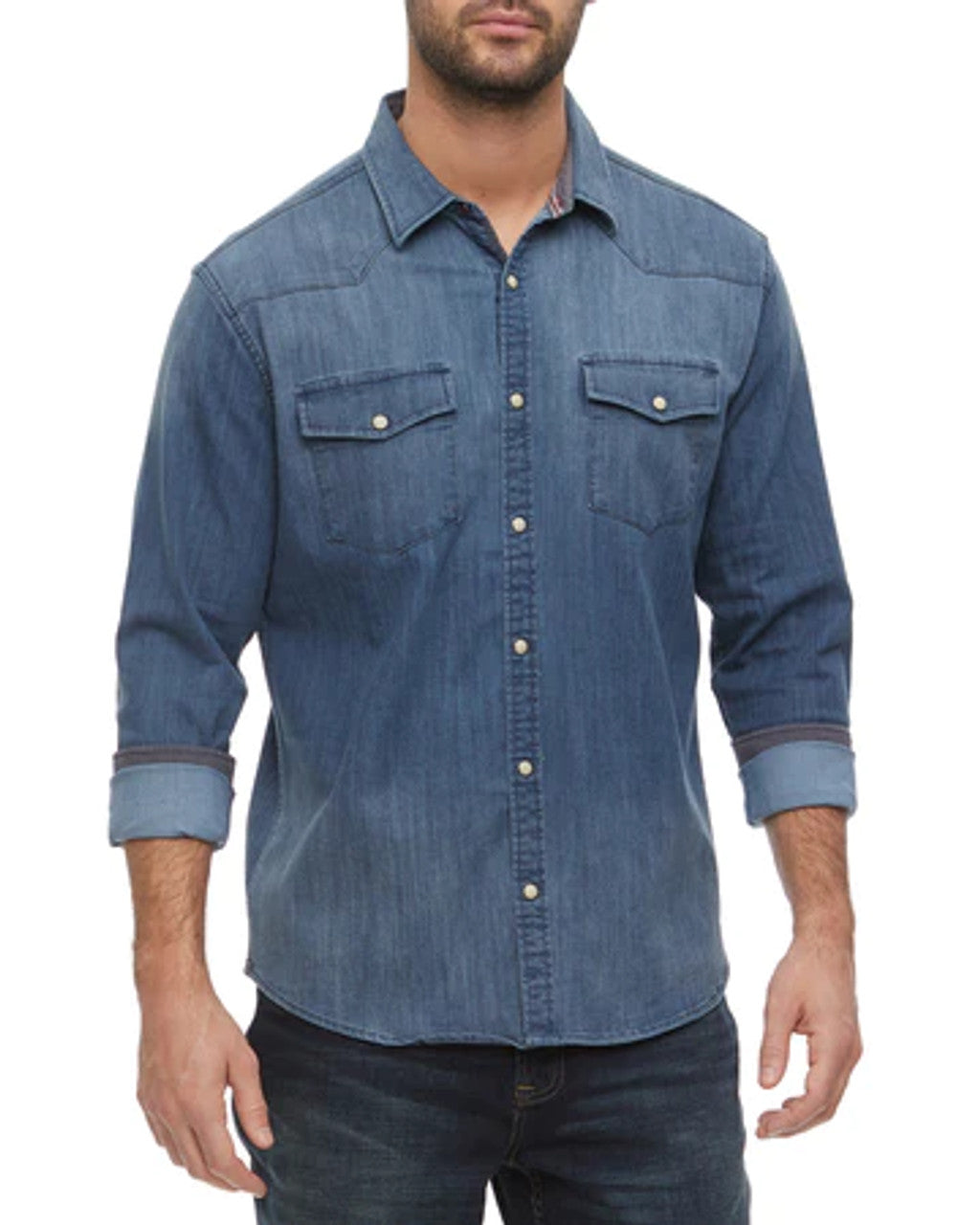 Canyon Of Heroes Men's Wild West Stretch Light Blue Denim Shirt WS2300 –  Wild West Boot Store
