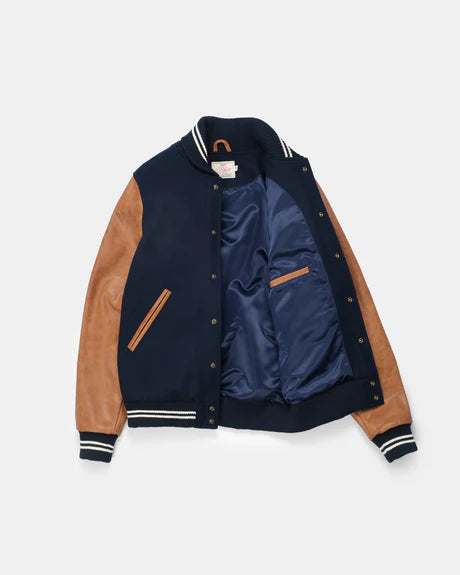 Varsity Jacket -Dark Navy / Antique Rust