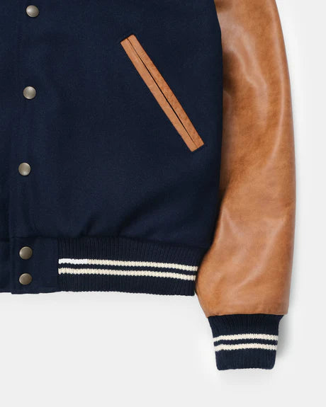 Varsity Jacket -Dark Navy / Antique Rust