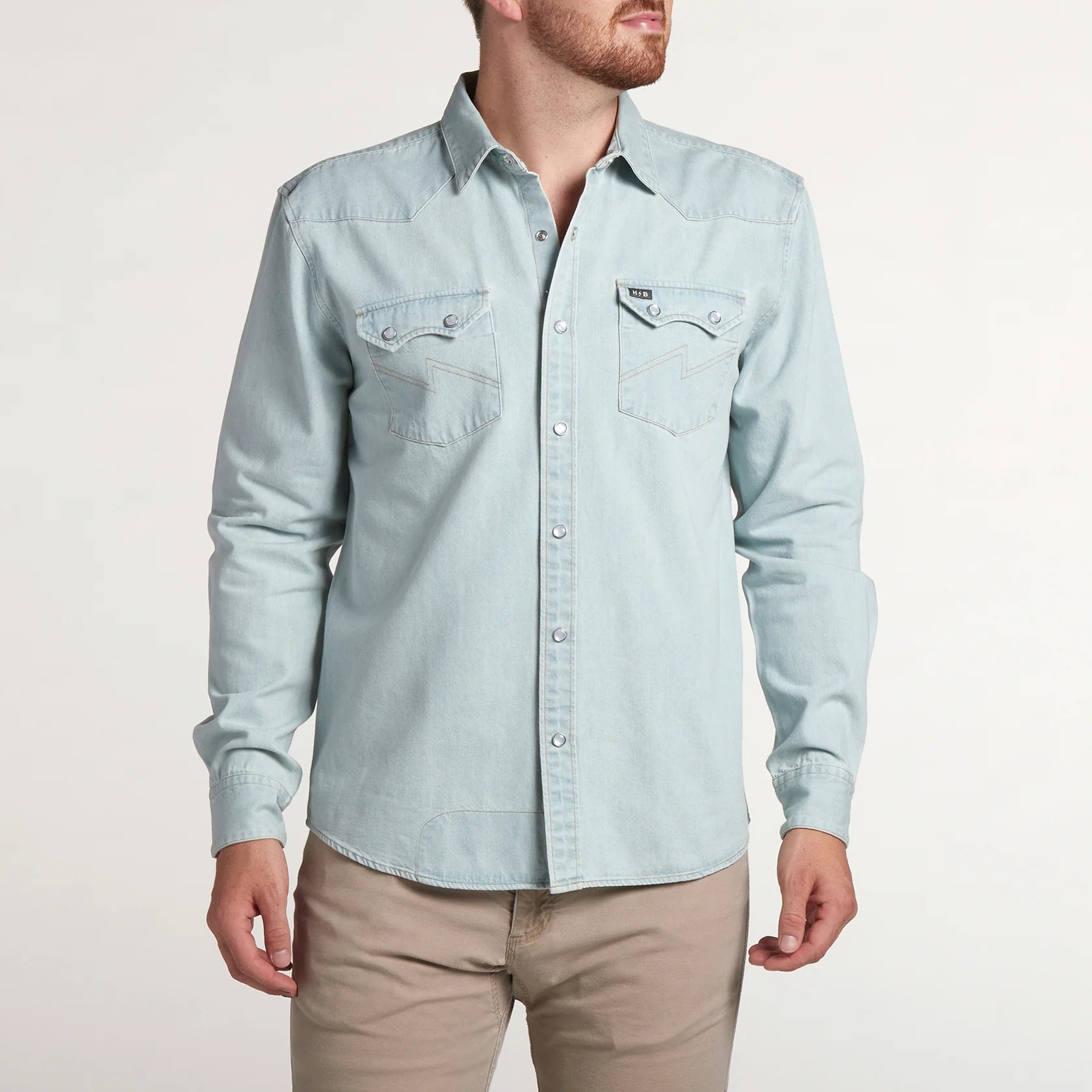 Dust Up Denim Snapshirt - Garth Light Wash