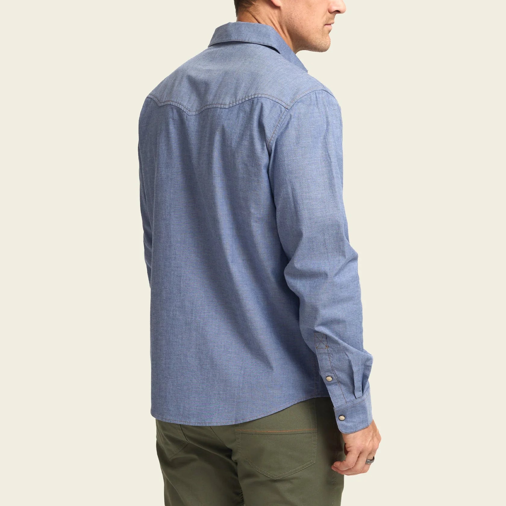 Crosscut Deluxe Snapshirt - Blue Chambray : Fresh Blooms