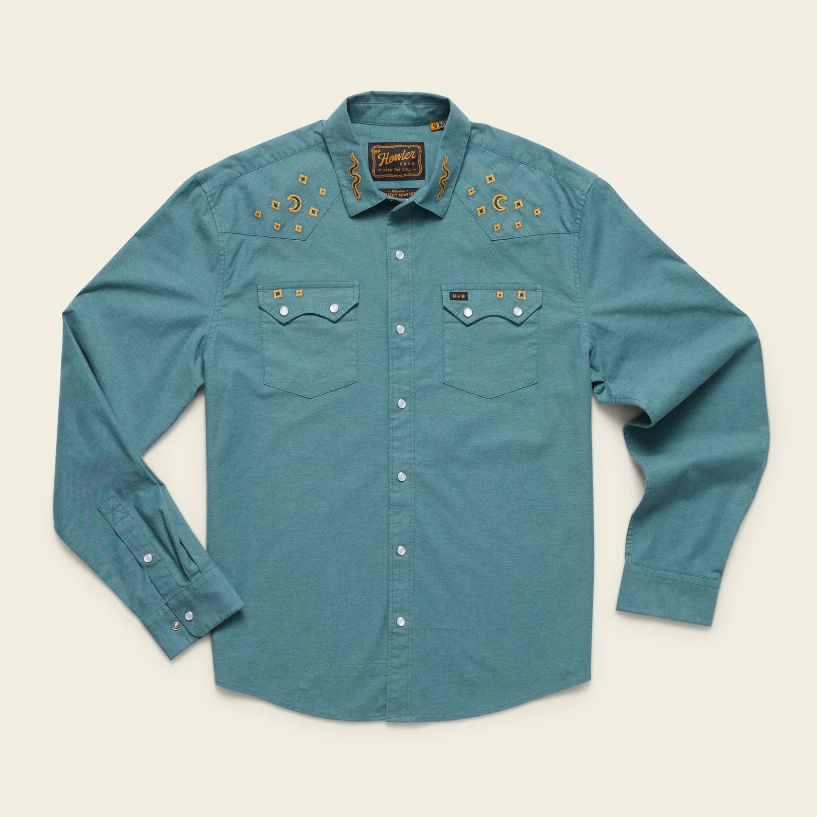 Crosscut Deluxe Snapshirt - Teal Oxford : Noche De Paz