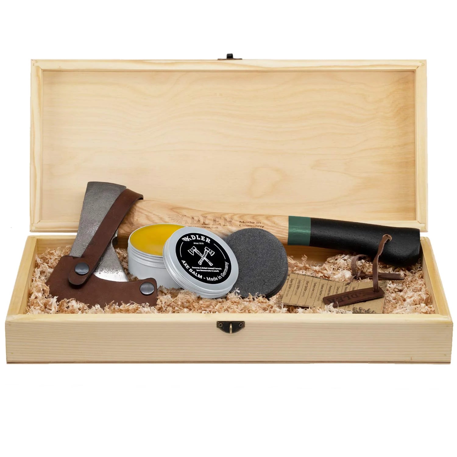 Rheinland Hatchet Gift Set (incl. Wooden Box) Green Stripe