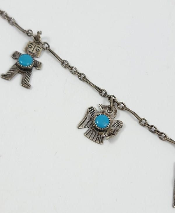 Sterling silver charm bracelet - Charm bracelet silver - Sterling store silver bracelet - Charm bracelet sterling silver - Turquoise bracelet