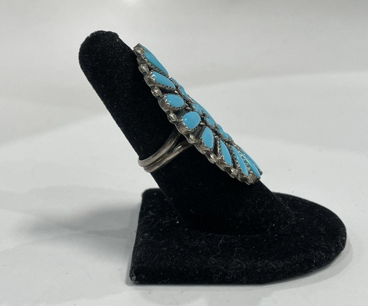 925 Sterling Turquoise Southwest Style Signed "JJP"