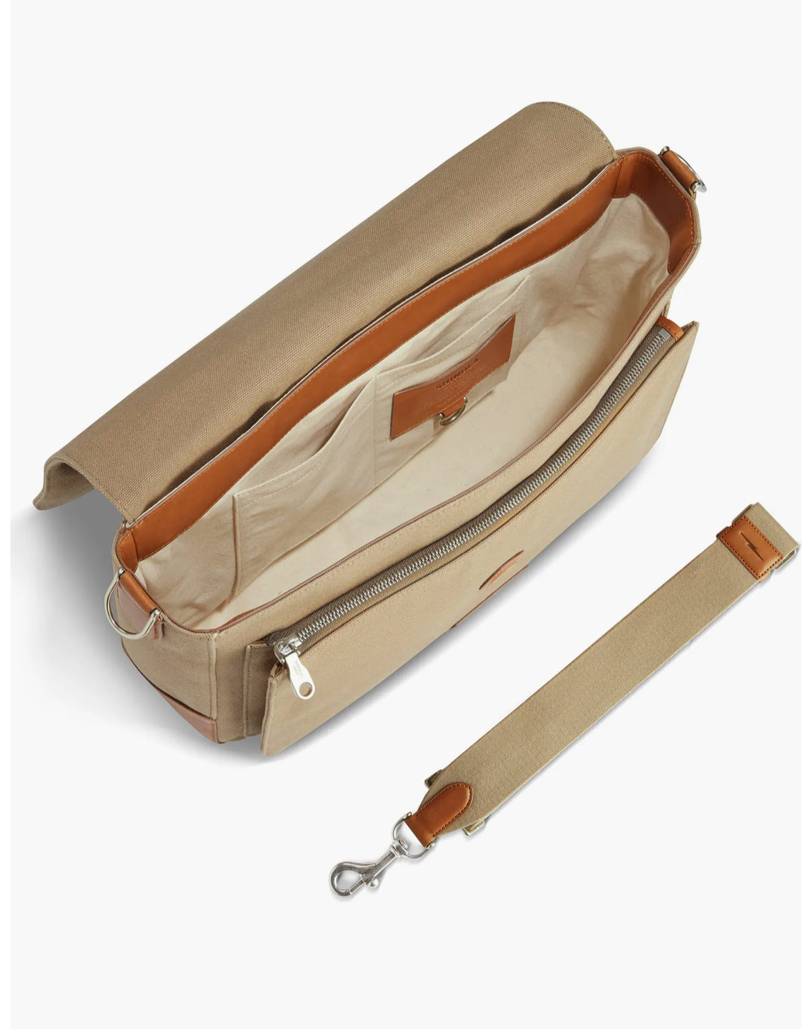 Canfield Relaxed Messenger - Tan/Taupe Canvass