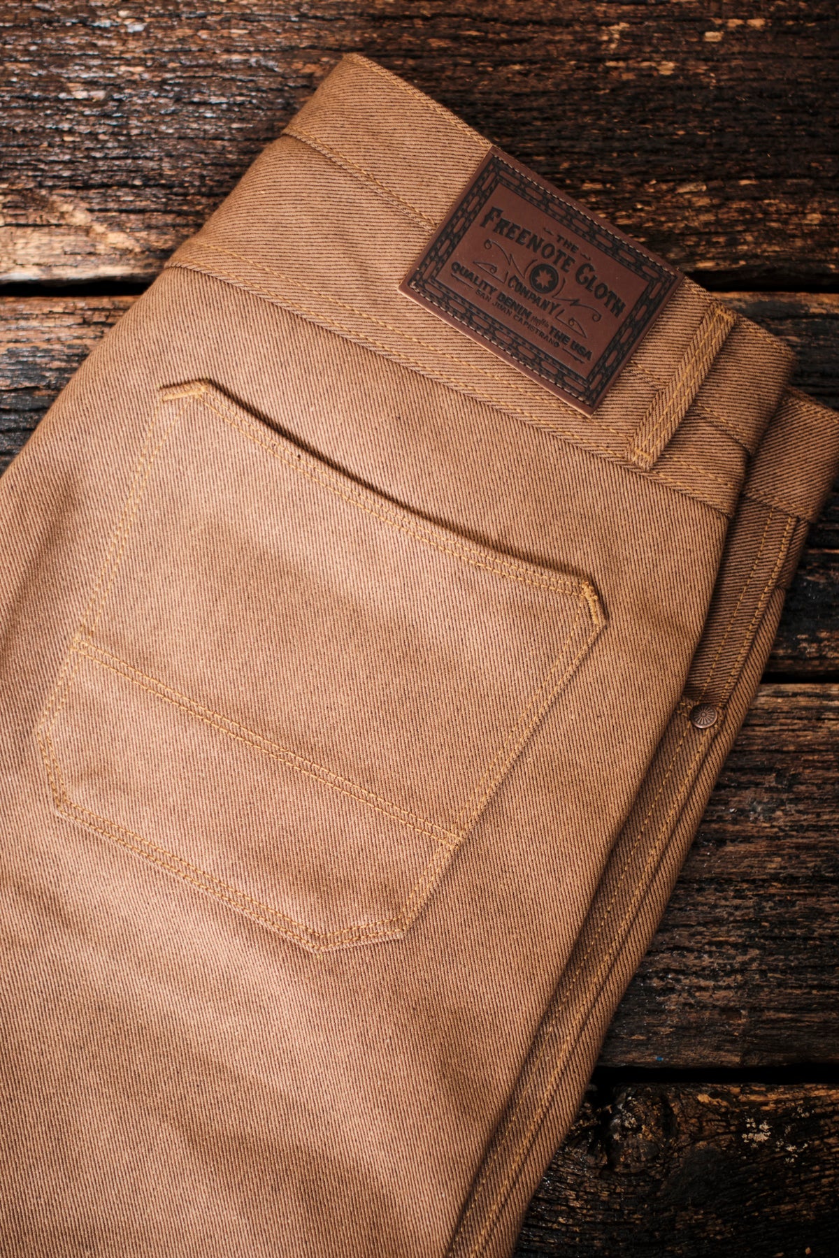 WILKES WESTERN 15 OUNCE BROWN DENIM