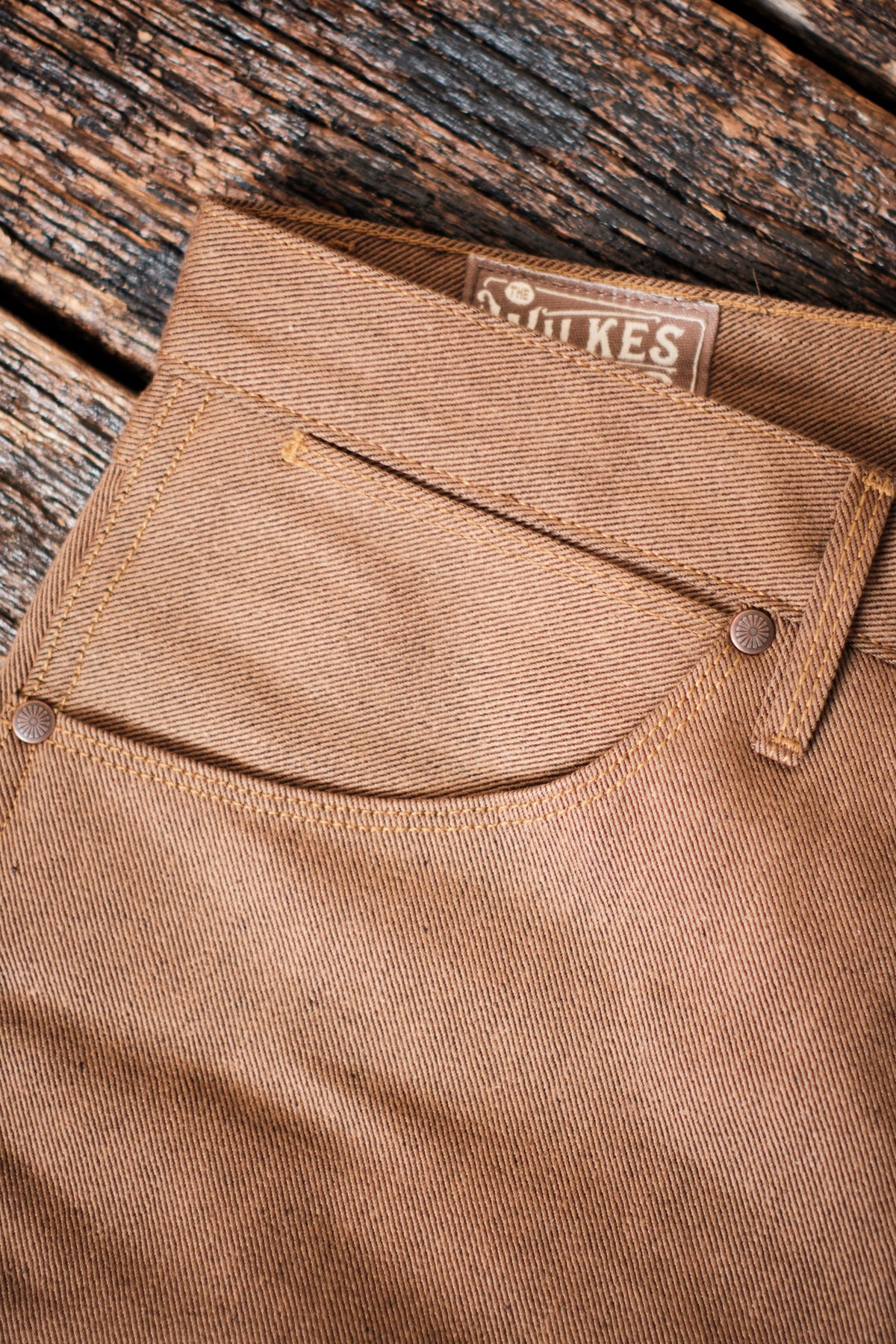 WILKES WESTERN 15 OUNCE BROWN DENIM