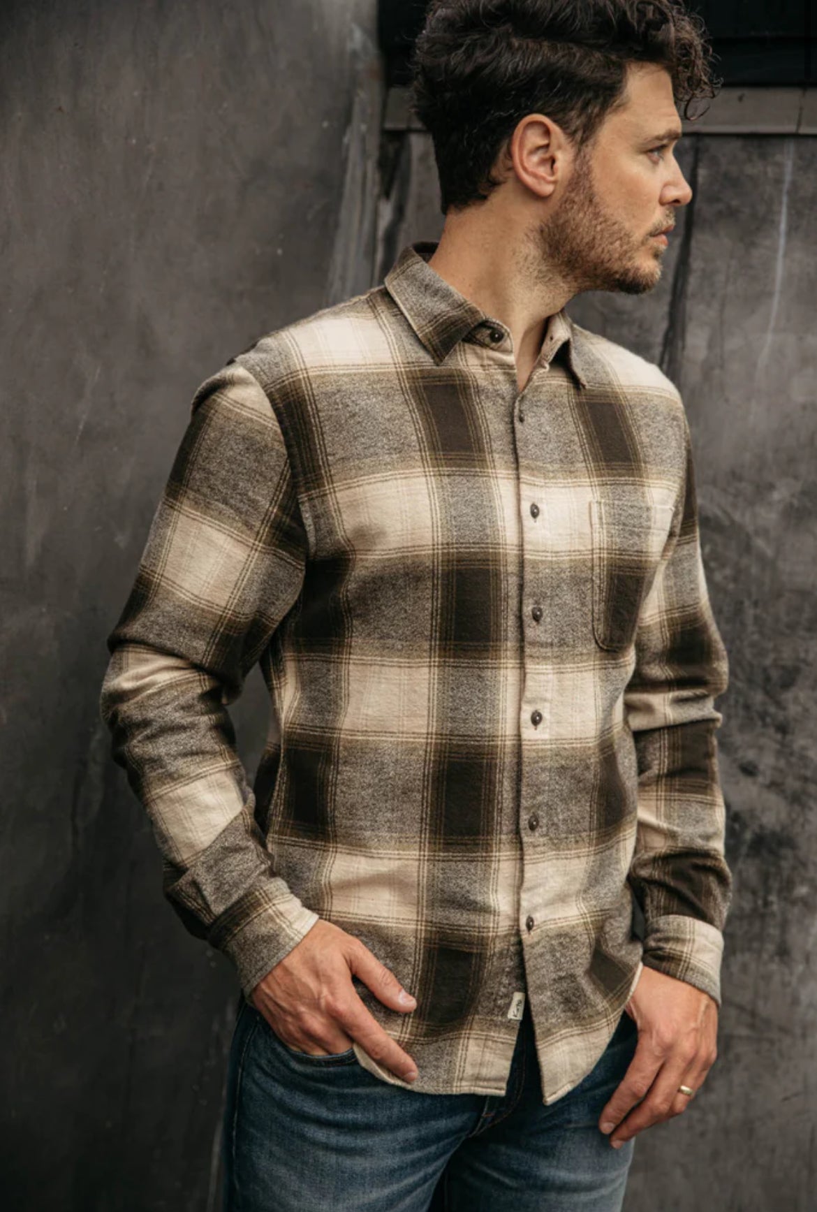 The Ripper Organic Cotton Plaid - Green Beige