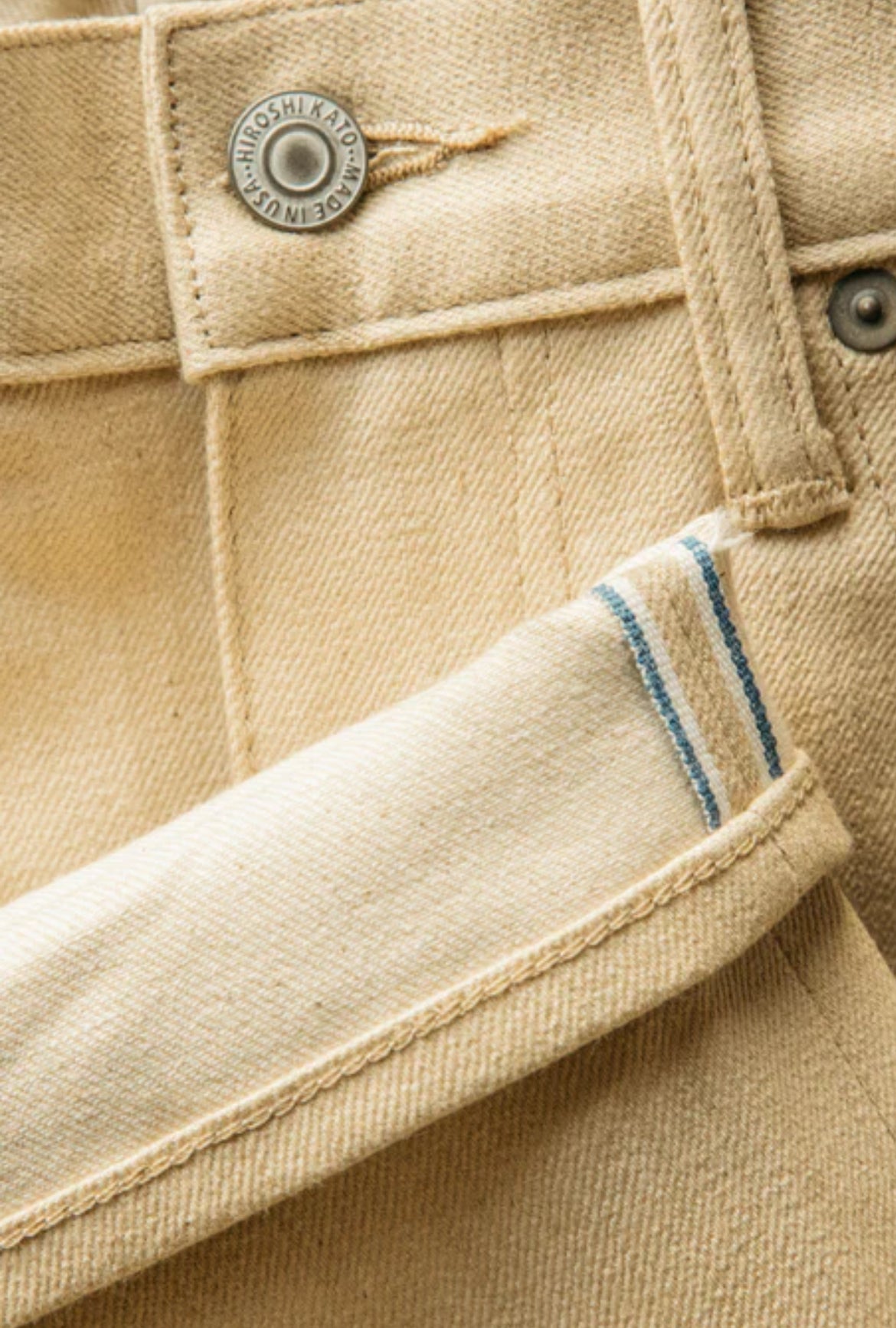 The Pen Slim - Beige Raw 10.5oz Selvedge