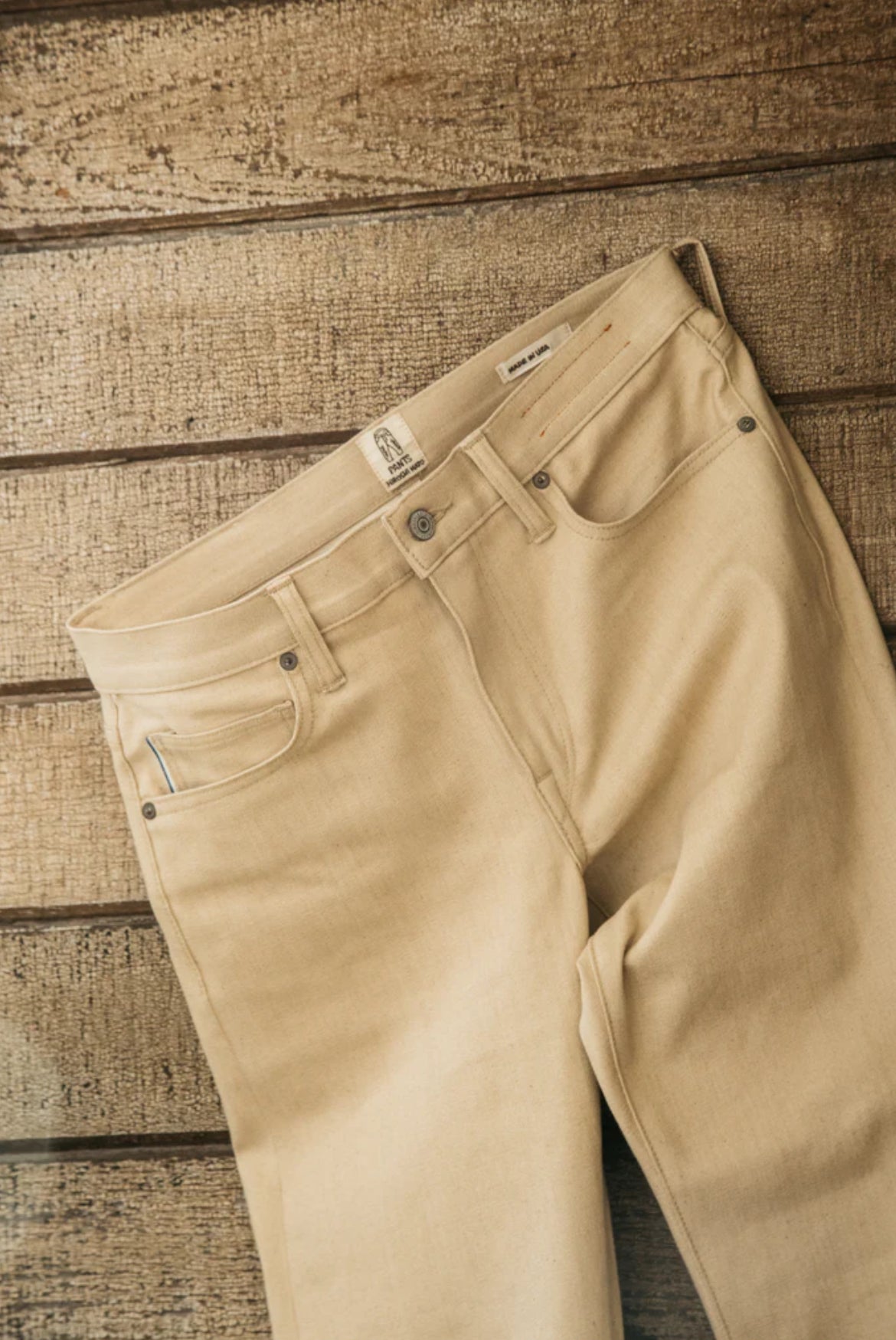 The Pen Slim - Beige Raw 10.5oz Selvedge