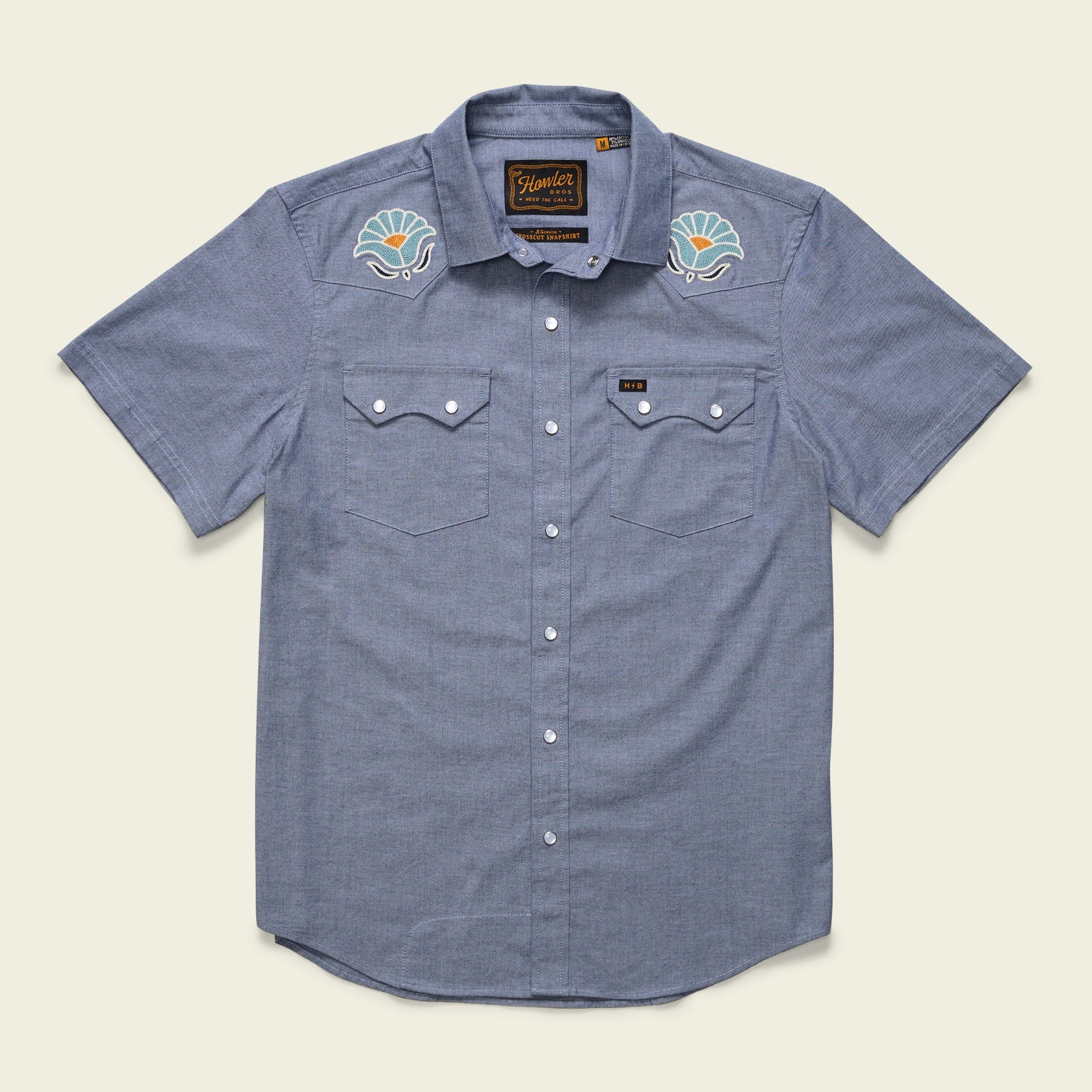 Crosscut Deluxe Shortsleeve Shirt - Fresh Blooms : Indigo