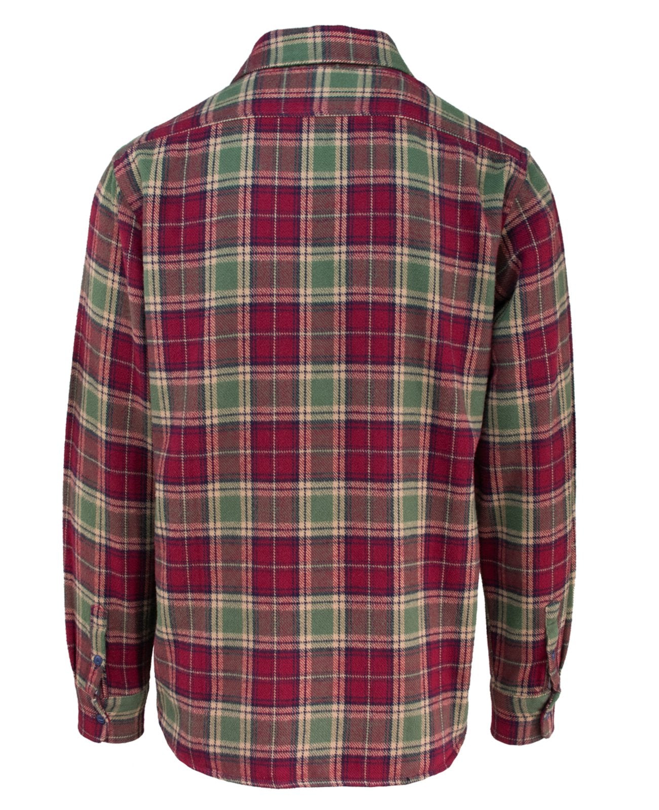 Plaid Cotton Flannel Shirt - Burgandy