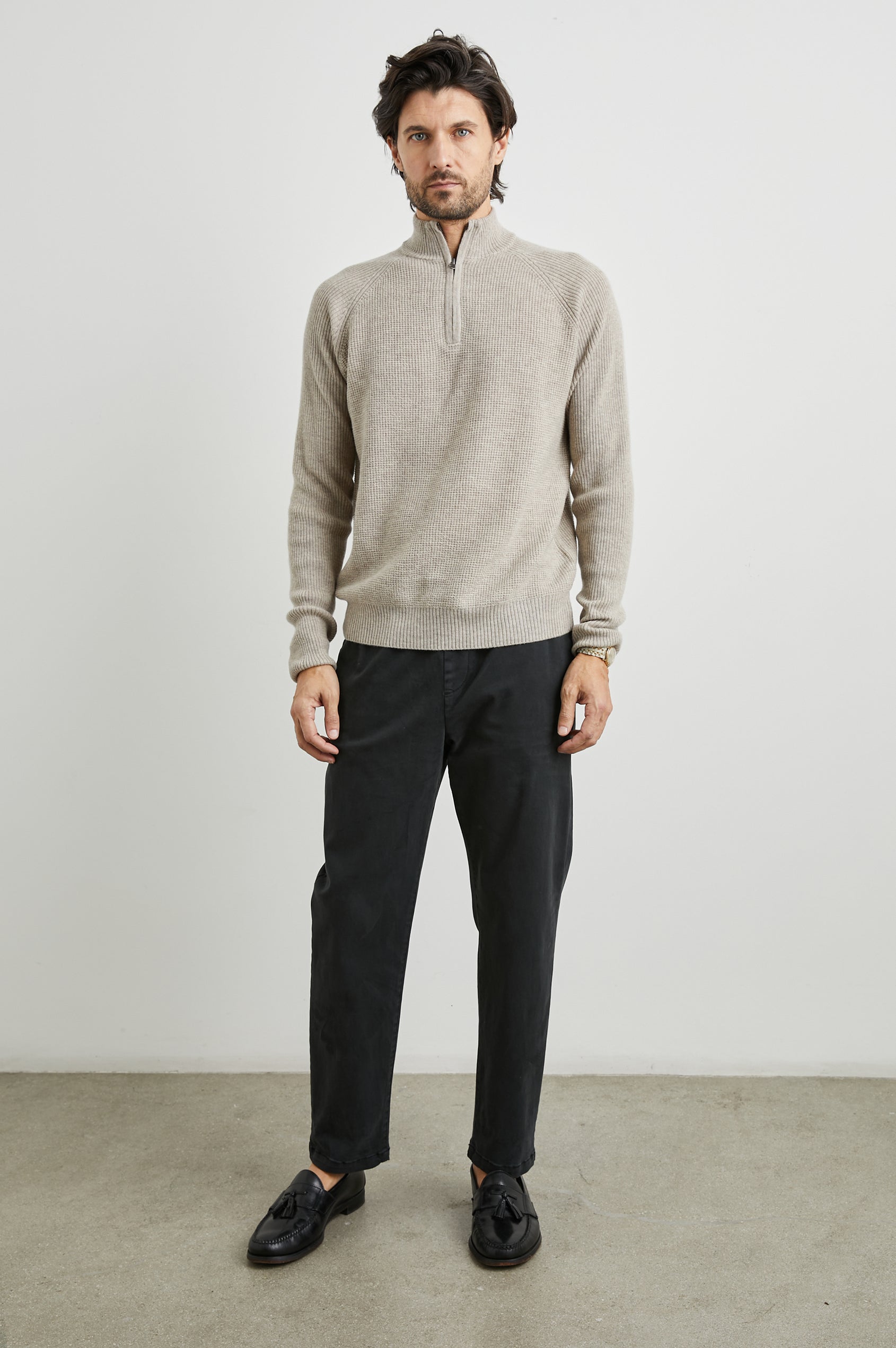 Stark Quarter Zip Oat Melange