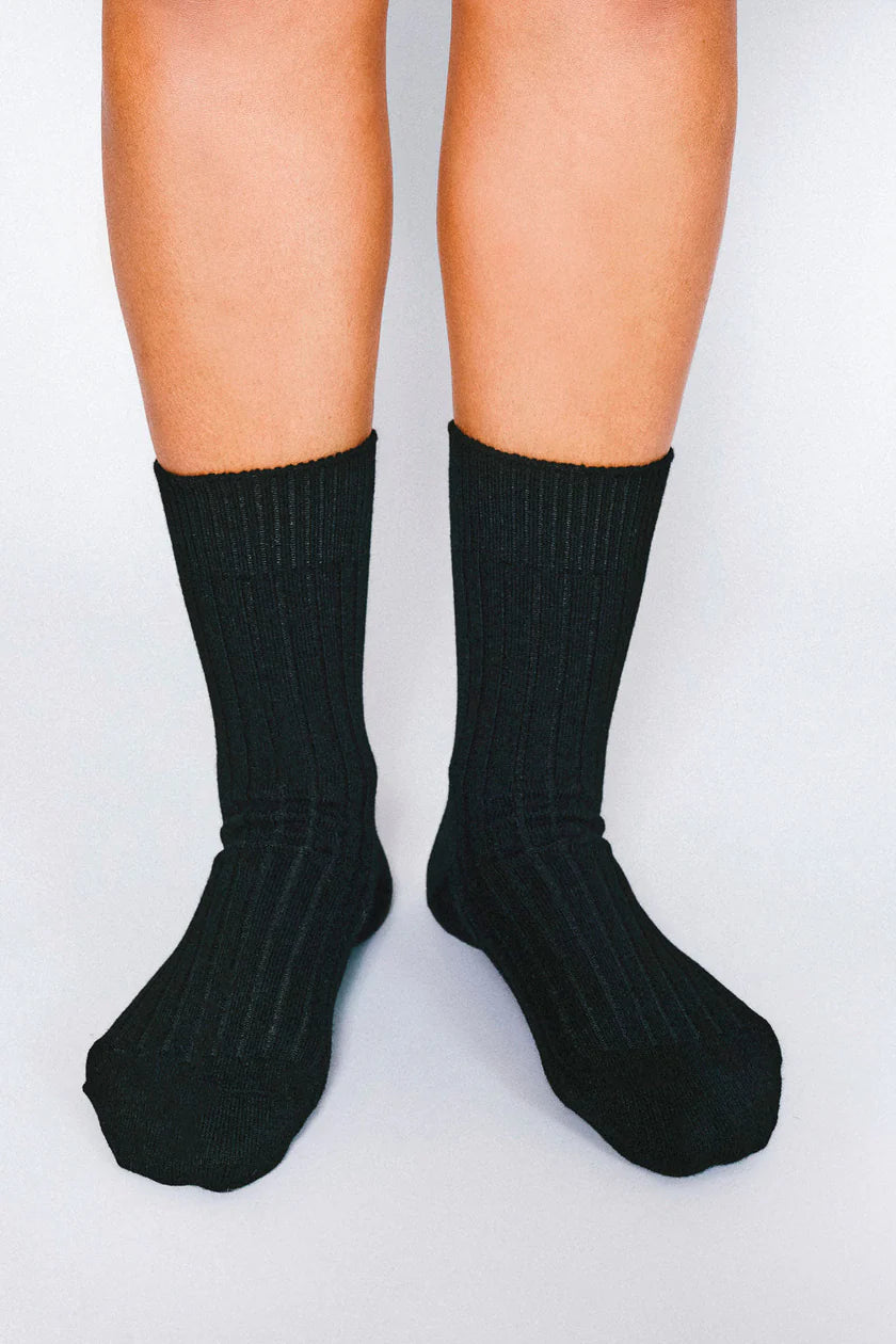 Mere Cashmere Ankle Sock - Black