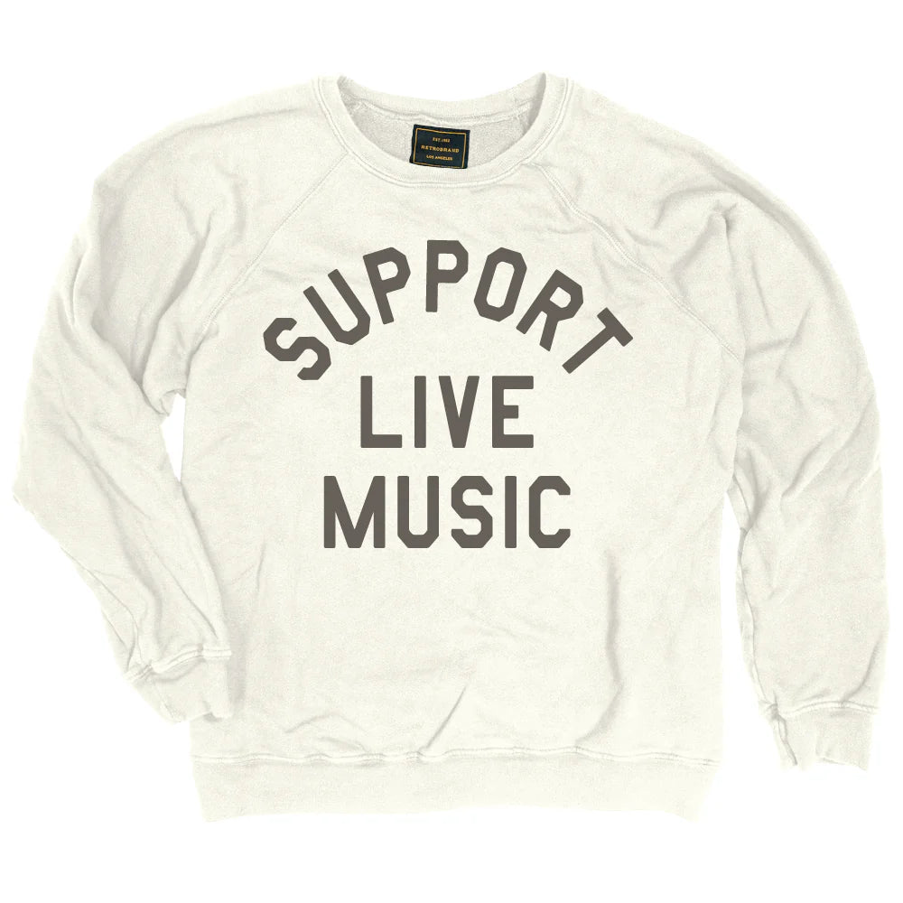 Original Retro Brand Black Label - Support Live Music Sweatshirt - Antique White