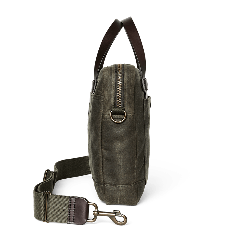 TIN CLOTH COMPACT BRIEFCASE - Otter Green