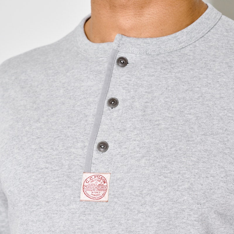 FRONTIER HENLEY T-SHIRT - HEATHER GRAY