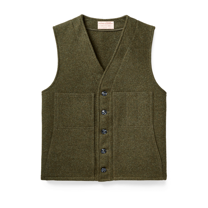 FILSON MACKINAW WOOL VEST - FOREST GREEN