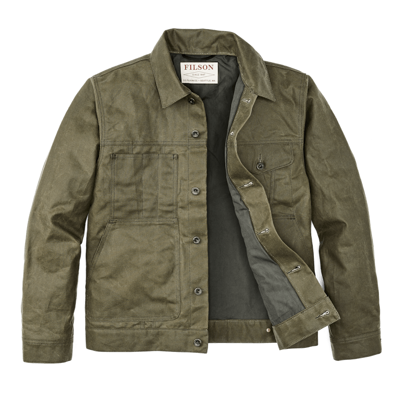 TIN CLOTH SHORT LINED CRUISER JACKET - MILITARY GREEN