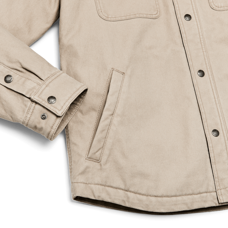 FLEECE LINED JAC-SHIRT - GRAY KHAKI