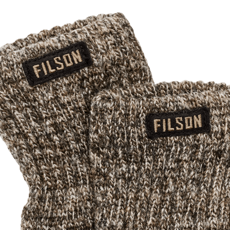 Filson Fingerless Knit Gloves-Root Heather