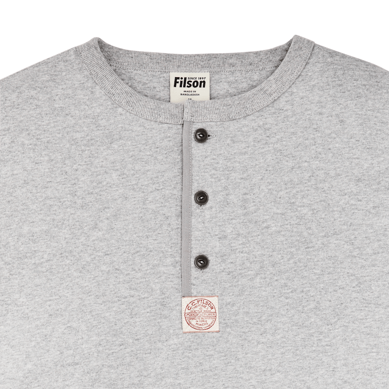 FRONTIER HENLEY T-SHIRT - HEATHER GRAY