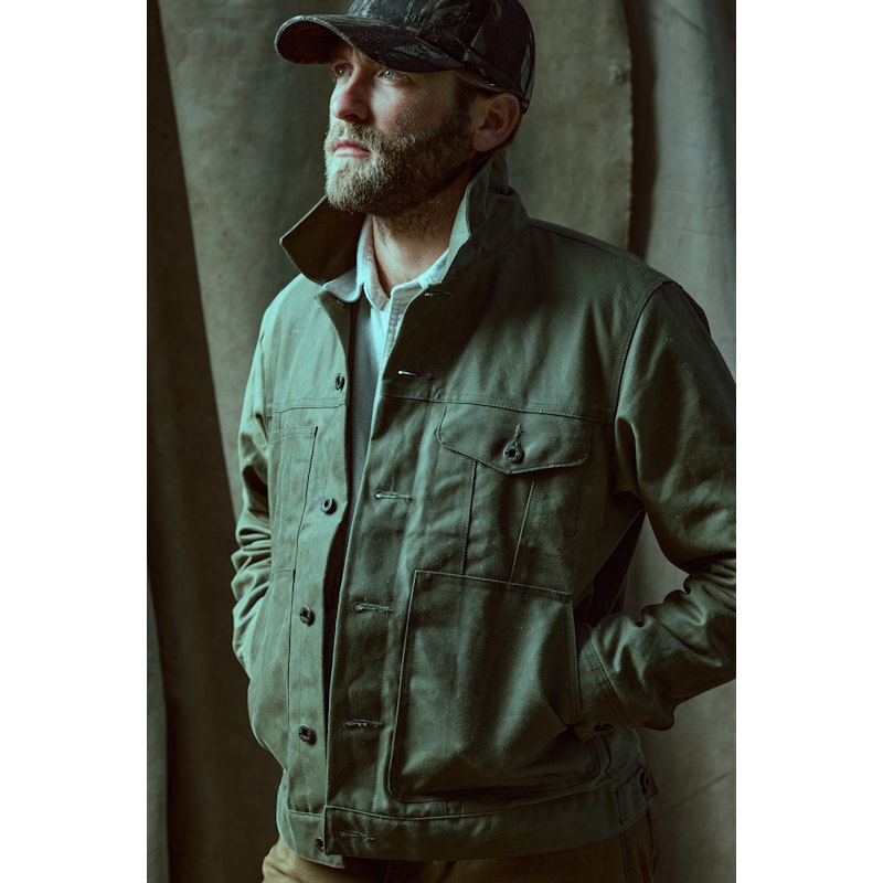 TIN CLOTH SHORT LINED CRUISER JACKET - MILITARY GREEN