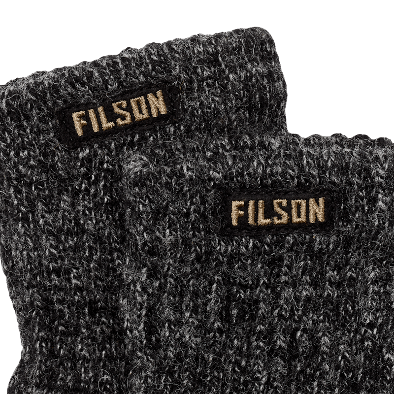 Filson Fingerless Knit Gloves- Charcoal