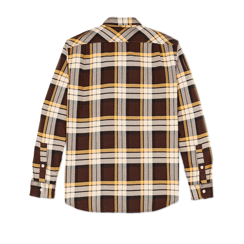 VINTAGE FLANNEL WORK SHIRT - Brown / Yellow / Multi Plaid