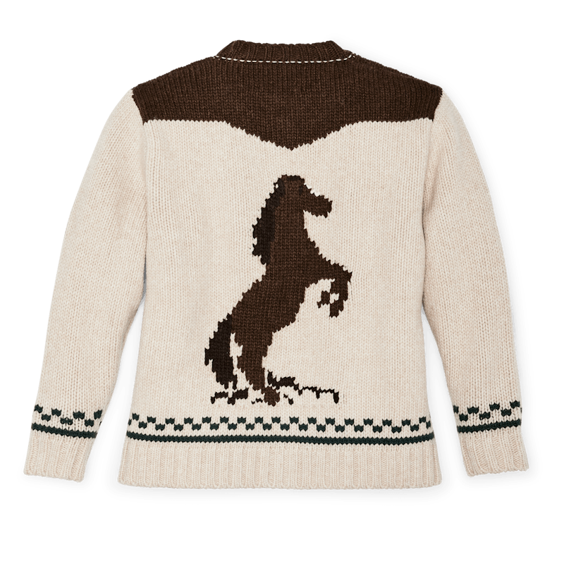 Women's Wool Cardigan - Cream Horse