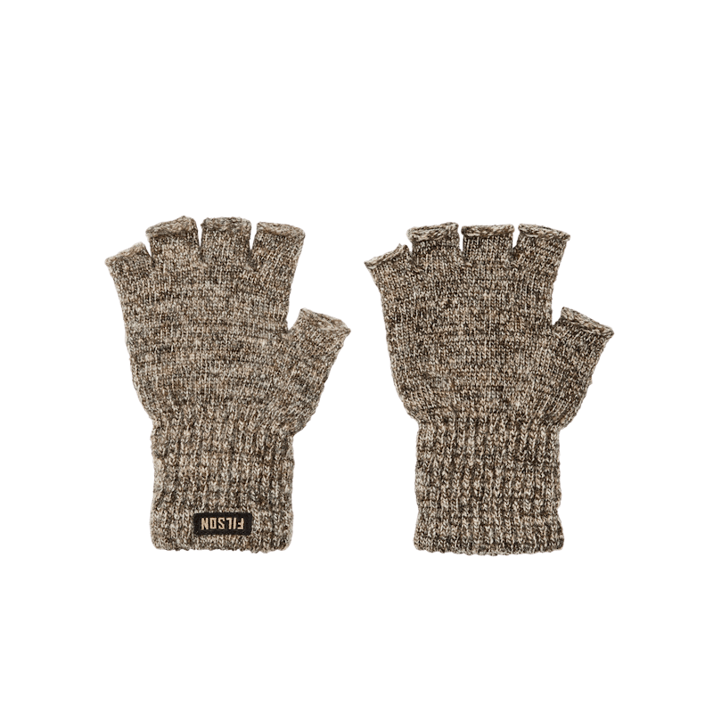 Filson Fingerless Knit Gloves-Root Heather