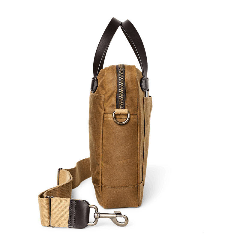 TIN CLOTH COMPACT BRIEFCASE - Dark Tan